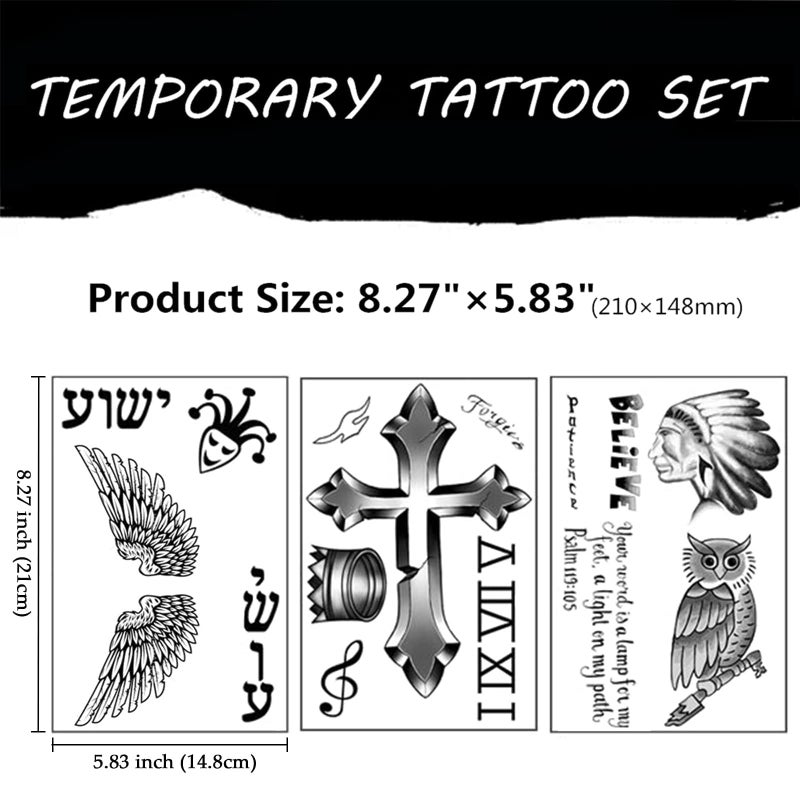 CARGEN Celebrity Life-Size Temporary Tattoos - Realistic Singer J.B Life-Size Temporary Tattoo Chest Back Arm Face Sleeves Fake Tattoo Stickers for Fans for Men Women for Boys Girls for Concert Party - Image 2